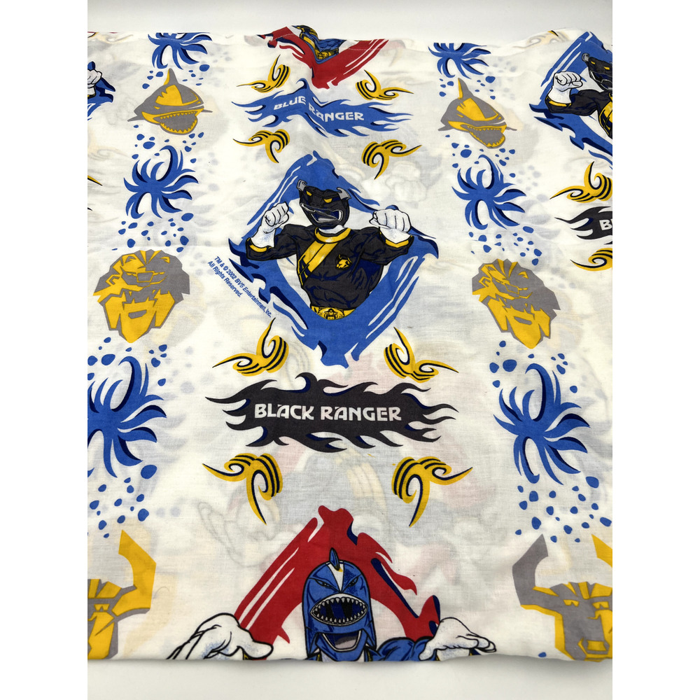 Vintage 2002 Wild Force Power Ranger Twin Flat Bed Sheet Fabric TM &BVS Ent. Inc